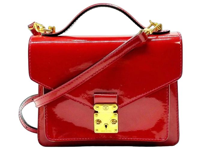 mala Louis Vuitton Monceau BB Vernis Vermelha - vista 2