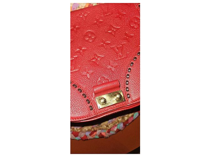 Bolsa de ombro Louis Vuitton Juno em couro vermelho - vista 4