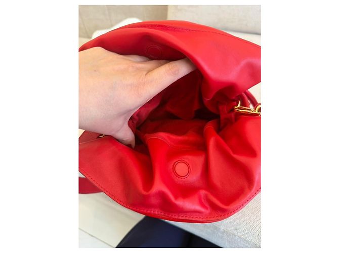 Loewe Flamenco Mini Borsa Secchiello Pelle Rossa - vista 8
