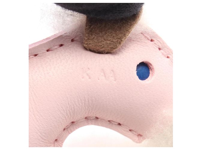 Charm Hermès Buddy Blu Rosa Crema Pelle - vista 4