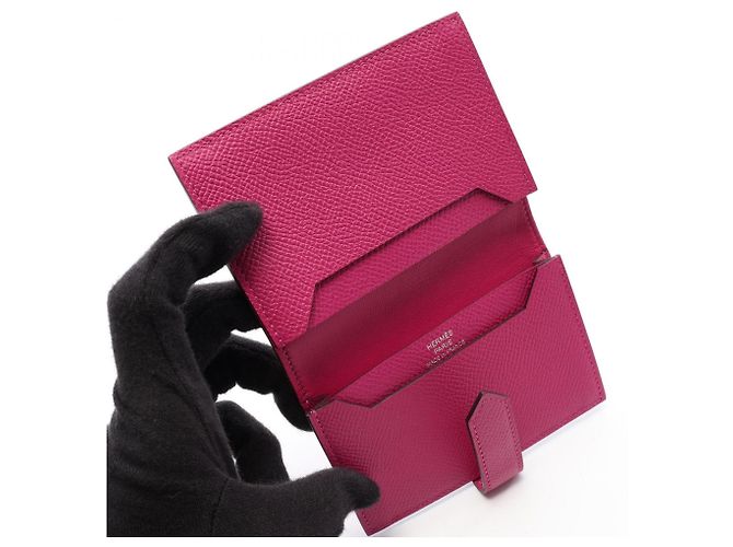 Hermès Tarjetero Hermes Bearn Rose Purple - vista 3