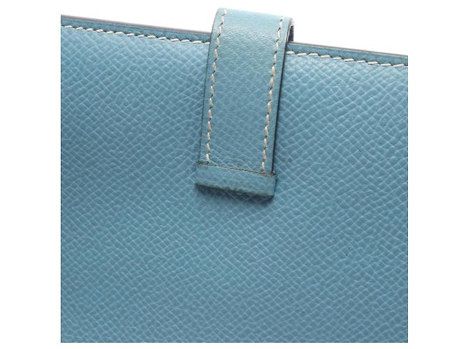 Hermès Portafoglio lungo bi-fold Hermes Bearn Classic Blue Jean - vista 10