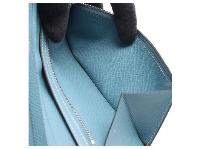 Hermès Portafoglio lungo bi-fold Hermes Bearn Classic Blue Jean - vista 4
