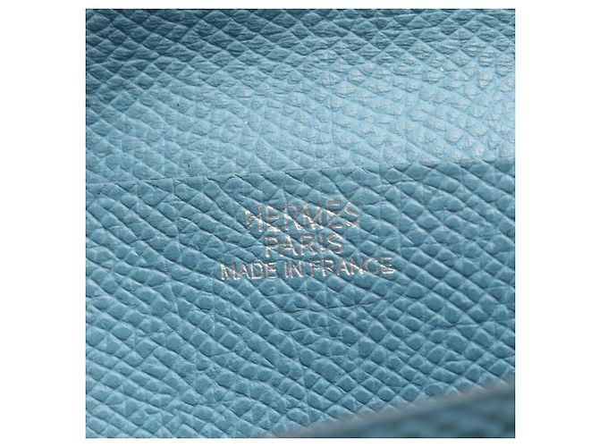Hermès Portafoglio lungo bi-fold Hermes Bearn Classic Blue Jean - vista 5