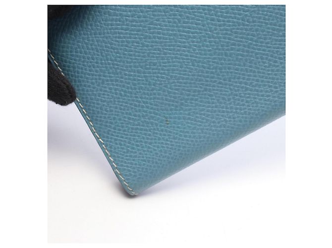 Hermès Portafoglio lungo bi-fold Hermes Bearn Classic Blue Jean - vista 9