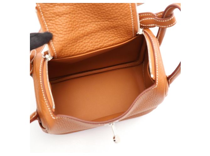 Hermès Borsa a tracolla Hermes Lindy Mini Gold - vista 3