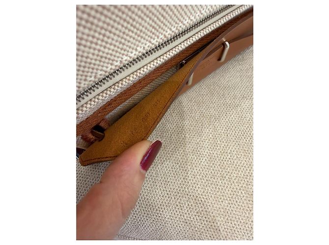 Hermès Herbag 20 Mini Bolso de Lona y Cuero Marrón - vista 11