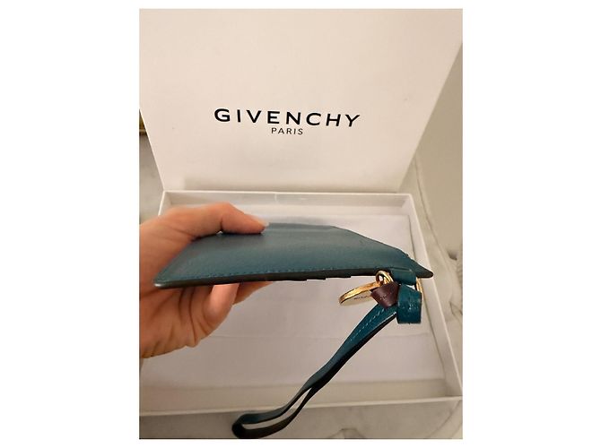 Givenchy GV3 Leder-Kartenhalter - Blau/Aubergine - Ansicht 10