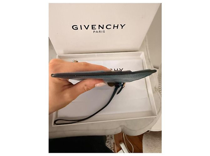 Givenchy GV3 Leder-Kartenhalter - Blau/Aubergine - Ansicht 11