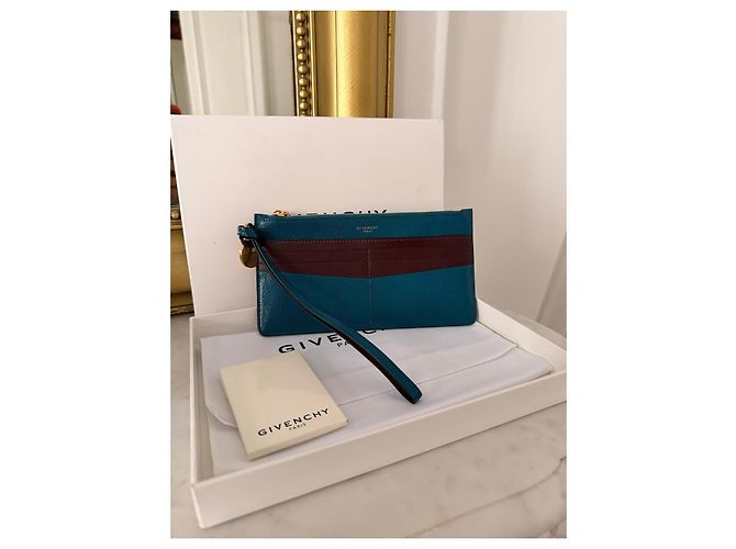 Givenchy GV3 Leder-Kartenhalter - Blau/Aubergine - Ansicht 2