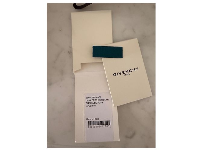 Givenchy GV3 Leder-Kartenhalter - Blau/Aubergine - Ansicht 4