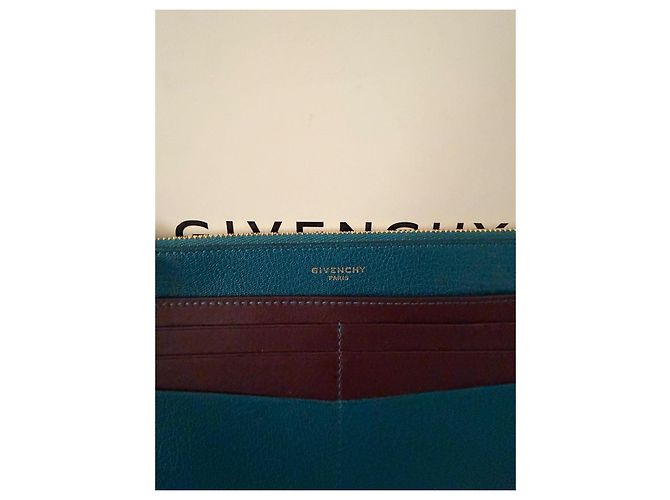 Givenchy GV3 Leder-Kartenhalter - Blau/Aubergine - Ansicht 5