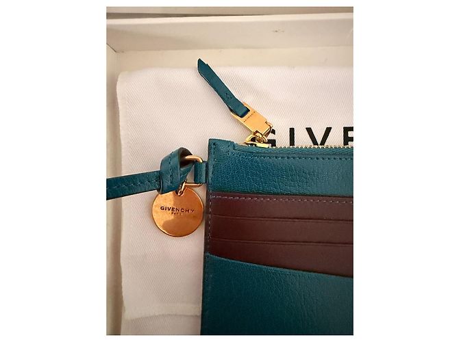 Givenchy GV3 Leder-Kartenhalter - Blau/Aubergine - Ansicht 6
