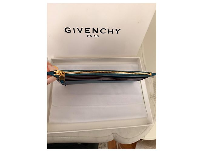Givenchy GV3 Leder-Kartenhalter - Blau/Aubergine - Ansicht 8
