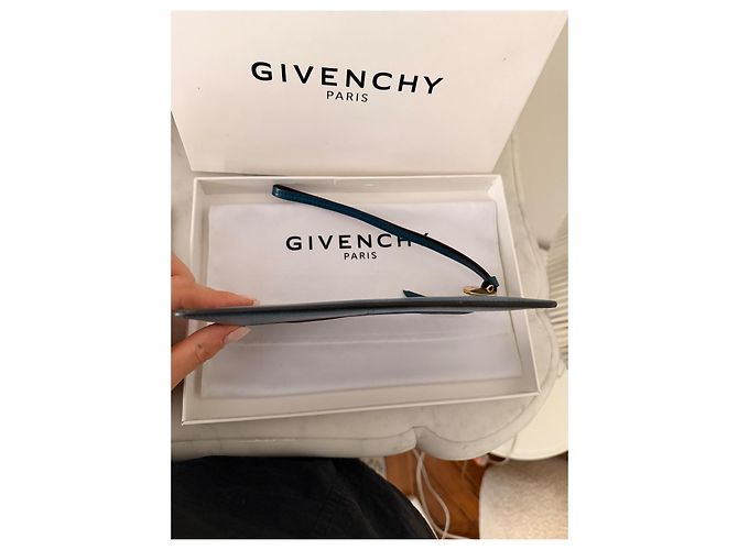 Givenchy GV3 Leder-Kartenhalter - Blau/Aubergine - Ansicht 9