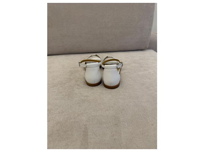 Hermès Santorini White Leather Sandals - view 2
