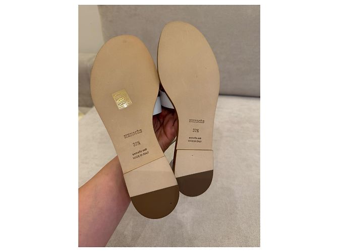 Hermès Santorini White Leather Sandals - view 5