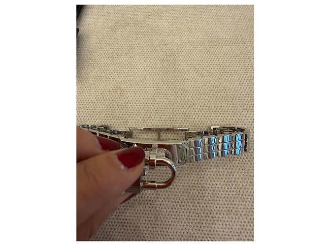 Orologio Hermès Kelly in Acciaio Argentato Quadrante Bianco - vista 4