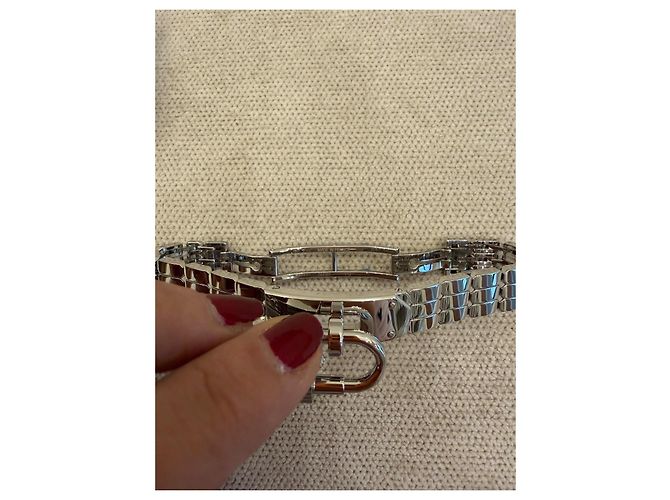 Orologio Hermès Kelly in Acciaio Argentato Quadrante Bianco - vista 8