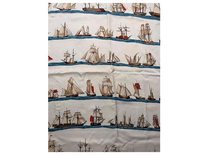 Hermès Carré Navires d'Europe Seidentuch Blau und Weiß - Ansicht 4