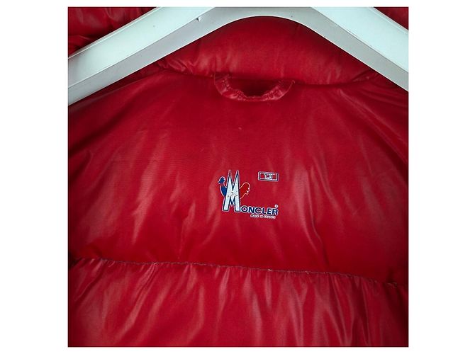 Giacca Piumino Moncler Vintage 90s Blu & Rossa Taglia 3 / L - vista 14