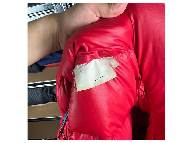 Giacca Piumino Moncler Vintage 90s Blu & Rossa Taglia 3 / L - vista 16