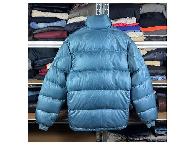 Giacca Piumino Moncler Vintage 90s Blu & Rossa Taglia 3 / L - vista 3