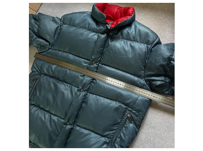 Giacca Piumino Moncler Vintage 90s Blu & Rossa Taglia 3 / L - vista 5