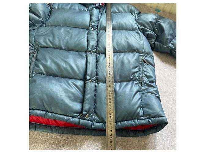 Giacca Piumino Moncler Vintage 90s Blu & Rossa Taglia 3 / L - vista 6