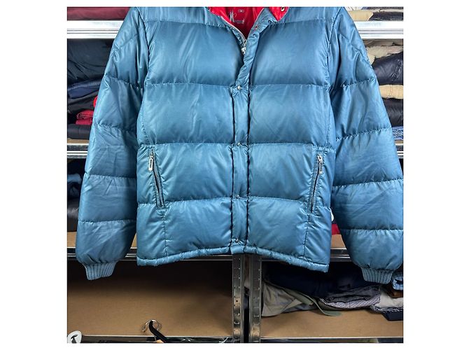 Giacca Piumino Moncler Vintage 90s Blu & Rossa Taglia 3 / L - vista 8