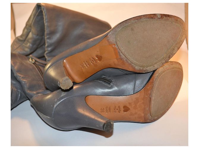 Moschino Cheap and Chic Lederstiefel Grau - Ansicht 5
