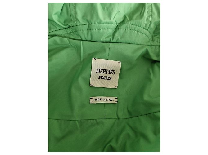 Hermès Giacca Trapuntata Verde Tela Plume - vista 2
