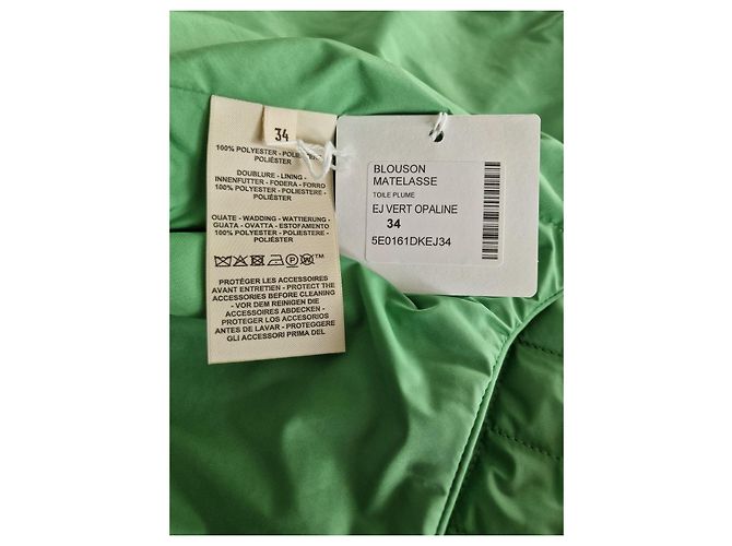 Hermès Giacca Trapuntata Verde Tela Plume - vista 8