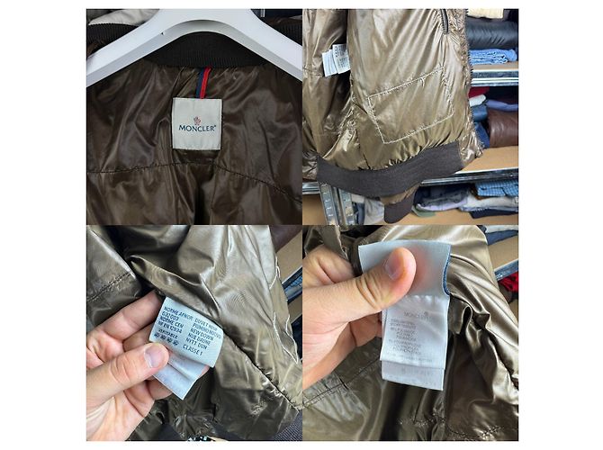 Moncler Columbus Brown Puffer Jacke für Herren Leder-Logo Größe 3 / M-L - Ansicht 11
