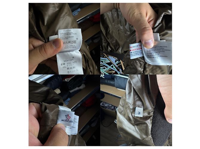 Moncler Columbus Brown Puffer Jacke für Herren Leder-Logo Größe 3 / M-L - Ansicht 14