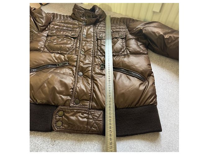 Moncler Columbus Brown Puffer Jacke für Herren Leder-Logo Größe 3 / M-L - Ansicht 6