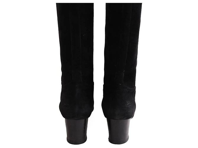 Hermès Nalla Stiefel aus schwarzem Wildleder - Ansicht 2