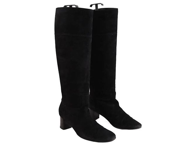 Hermès Nalla Stiefel aus schwarzem Wildleder - Ansicht 3