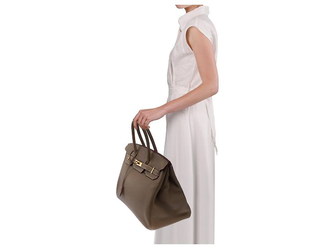 Hermès HERMES Birkin 35 Tasche aus Étoupe Leder - 104028 - Ansicht 12