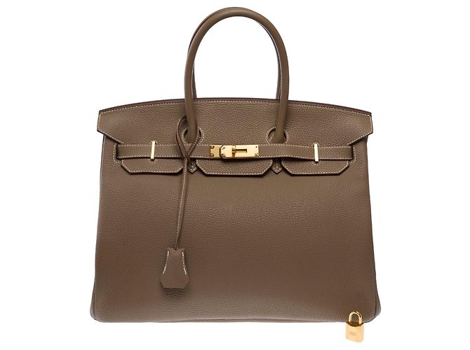 Hermès HERMES Birkin 35 Tasche aus Étoupe Leder - 104028 - Ansicht 13
