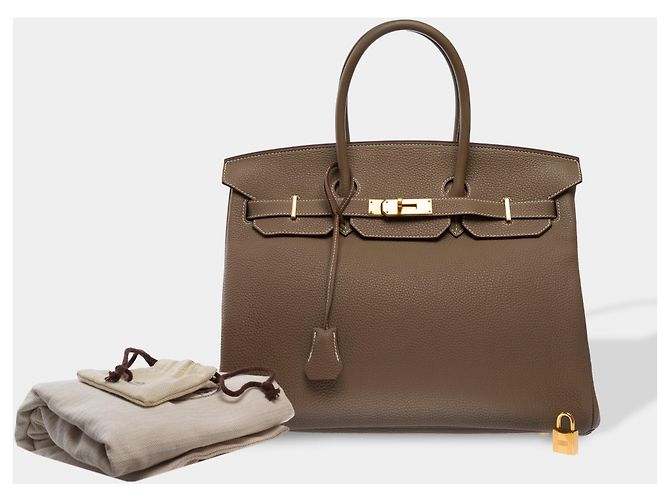 Hermès HERMES Birkin 35 Tasche aus Étoupe Leder - 104028 - Ansicht 2