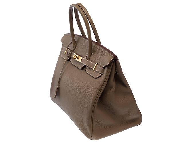 Hermès HERMES Birkin 35 Tasche aus Étoupe Leder - 104028 - Ansicht 5