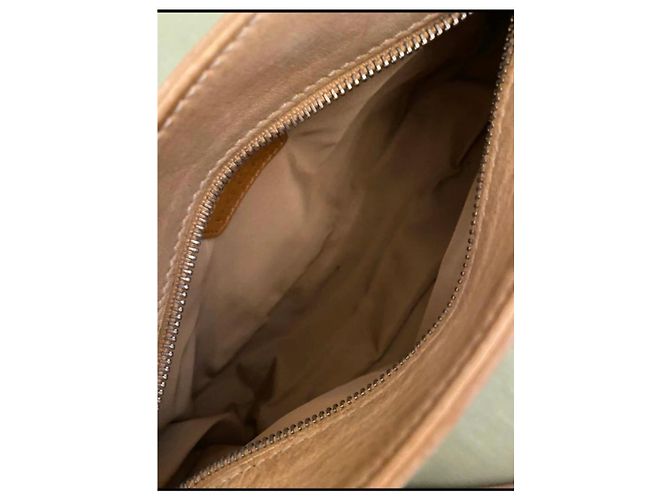 Sac à main Hogan en cuir et daim beige - vue 11