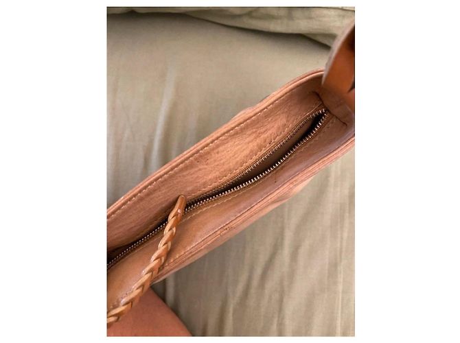 Sac à main Hogan en cuir et daim beige - vue 12