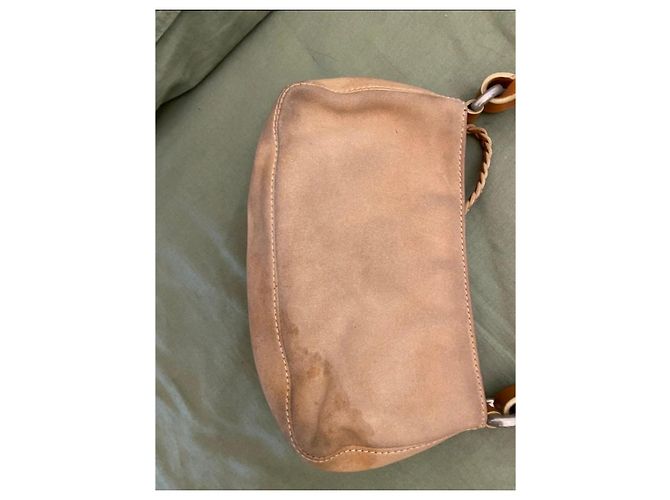 Sac à main Hogan en cuir et daim beige - vue 2