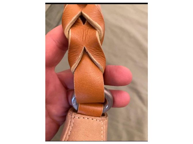 Sac à main Hogan en cuir et daim beige - vue 3