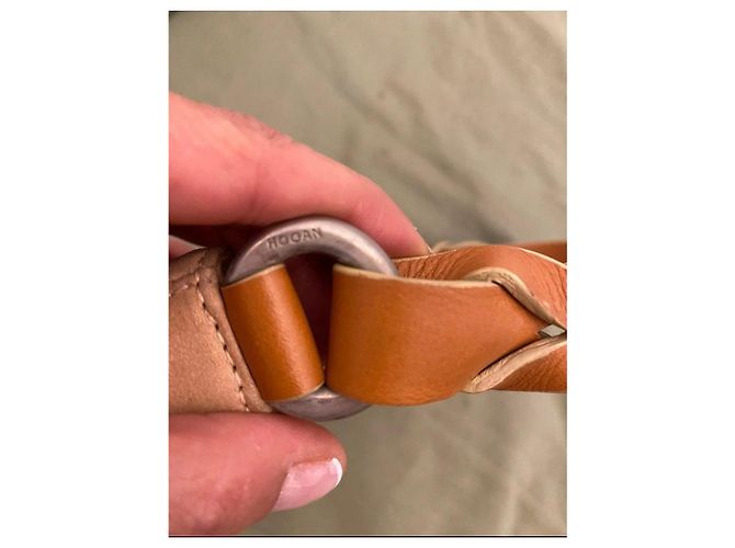 Sac à main Hogan en cuir et daim beige - vue 4