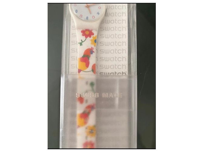 Autre Marque Swatch Damenuhr mit Hühner- und Blumenmuster - Ansicht 2
