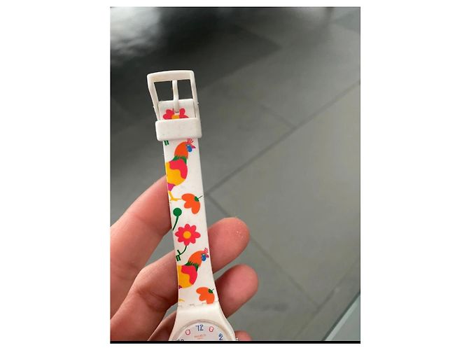 Autre Marque Swatch Damenuhr mit Hühner- und Blumenmuster - Ansicht 7