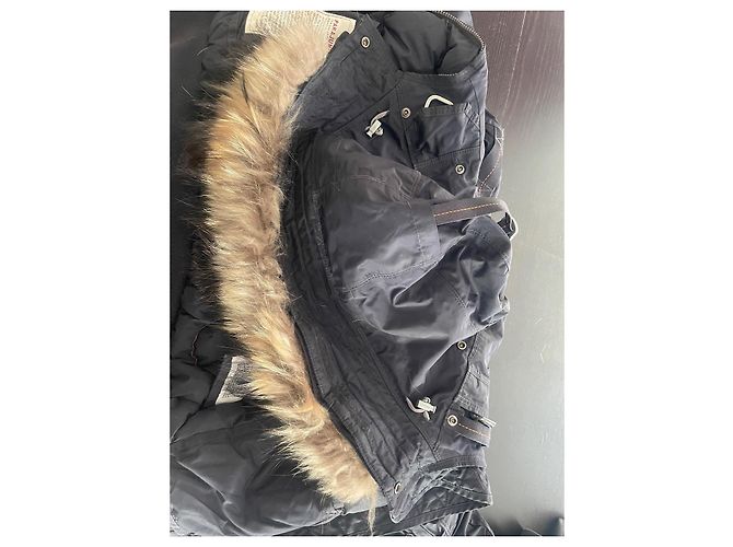 Parajumpers Schwarze Bomberjacke mit Pelzkapuze - Ansicht 12